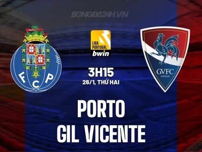 Porto vs Gil Vicente 3h15 ngày 27/1: ‘Rồng Xanh’ quyết tâm đè bẹp, bảo vệ ngôi đầu BXH Bồ Đào Nha