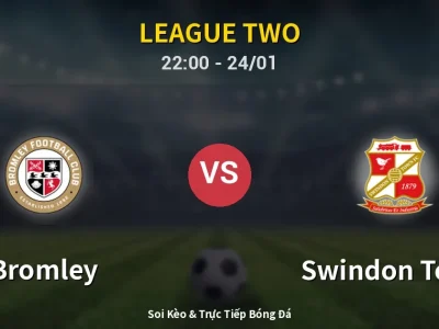 Soi Kèo Bromley vs Swindon Town – 22:00 24/01 | Nhận Định, Dự Đoán Tỷ Số