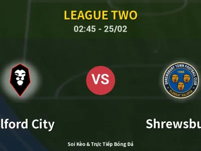 Kết Quả: Salford City 1-2 Shrewsbury – Highlight & Bàn Thắng | League Two