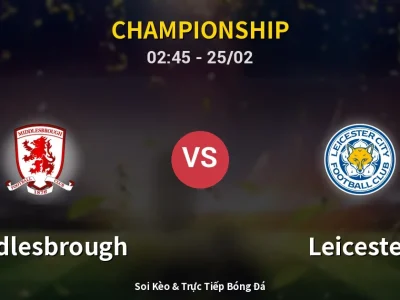 Kết Quả: Middlesbrough 1-1 Leicester – Highlight & Bàn Thắng | Championship