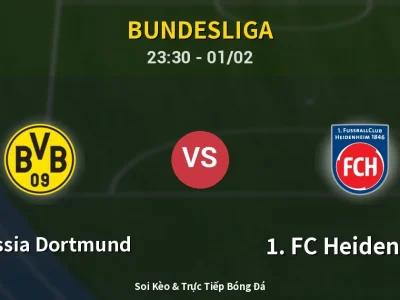 Soi Kèo Borussia Dortmund vs 1. FC Heidenheim – 23:30 01/02 | Nhận Định, Dự Đoán Tỷ Số