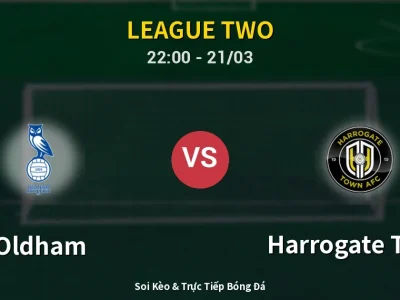 Soi Kèo Oldham vs Harrogate Town – 22:00 21/03 | Nhận Định, Dự Đoán Tỷ Số