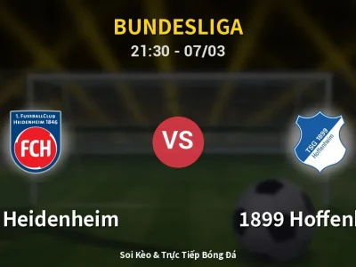 🔴 Trực Tiếp: 1. FC Heidenheim 0-0 1899 Hoffenheim – Link Xem Bundesliga (Full HD)