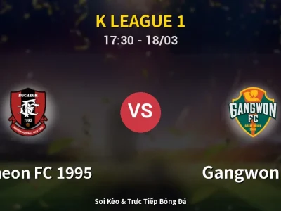 Soi Kèo Bucheon FC 1995 vs Gangwon FC – 17:30 18/03 | Nhận Định, Dự Đoán Tỷ Số
