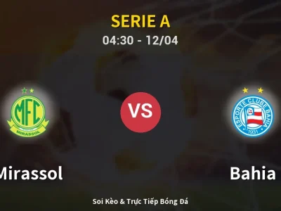 Soi Kèo Mirassol vs Bahia – 04:30 12/04 | Nhận Định, Dự Đoán Tỷ Số
